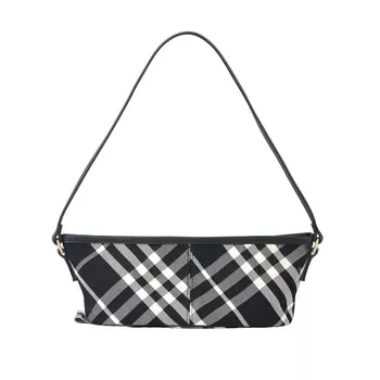 Burberry Мини-сумка на одно плечо из хлопка с овчиной, женская, с черным принтом