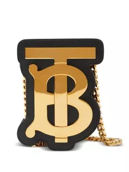 Burberry мини-сумка с монограммой TB, черный