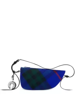 Burberry мини-сумка Shield в клетку, синий
