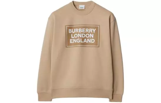 Burberry Мягкий бежевая толстовка с принтом логотипа Santo