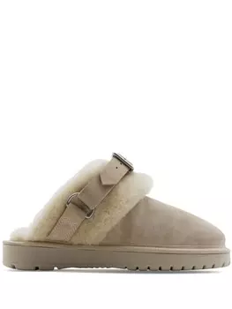 Burberry мюли с овчиной, нейтральный цвет