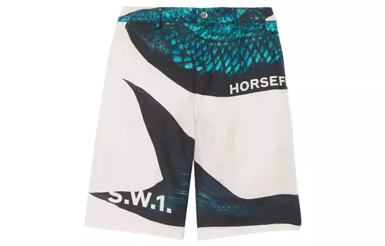 Burberry Мужские повседневные шорты, цвет Blue with White Lettering