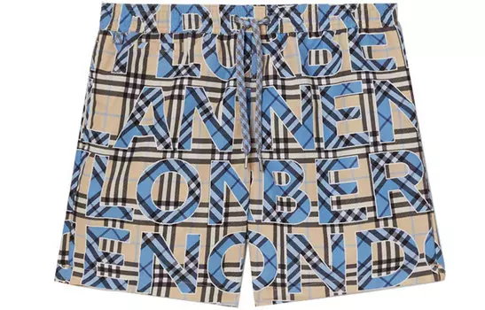Burberry Мужские шорты для плавания, цвет Beige & Blue