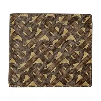 Burberry Мужской бумажник-картхолдер из полиуретана, коричневый