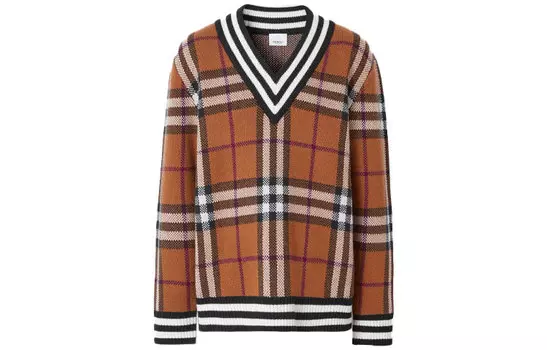 Burberry Мужской кашемировый свитер, цвет Brown