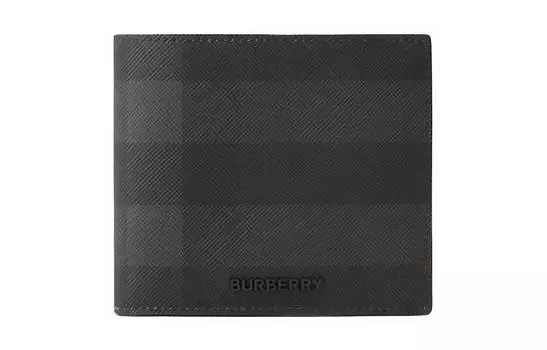 Burberry Мужской кожаный кошелек темно-серого цвета