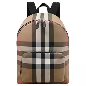 Burberry Мужской рюкзак из кожи и холста, цвет березово-коричневый