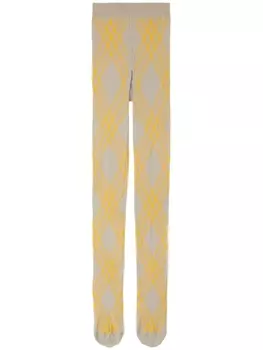 Burberry носки в клетку, желтый