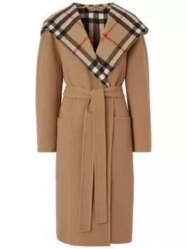 Burberry пальто с запахом, коричневый