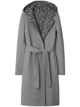 Burberry пальто с запахом, серый