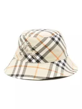 Burberry панама в винтажную клетку, нейтральный цвет