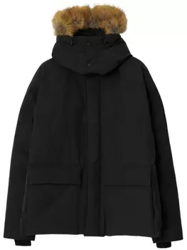 Burberry парка-пуховик с капюшоном, черный