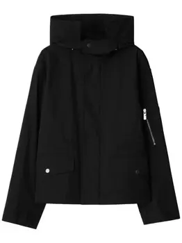 Burberry парка с капюшоном на кнопках, черный