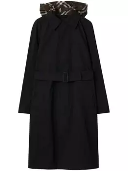 Burberry плащ со скрытым капюшоном, черный