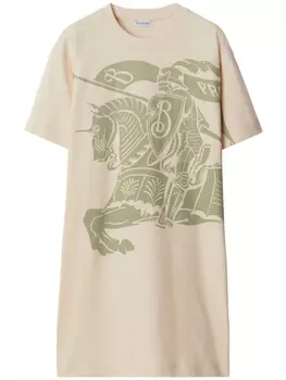 Burberry платье Equestrian Knight, нейтральный цвет