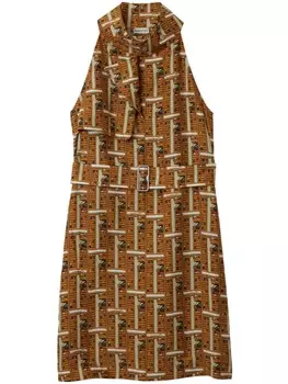 Burberry платье из шелка, коричневый