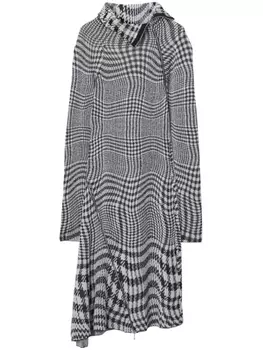 Burberry платье миди Warped в ломаную клетку, черный