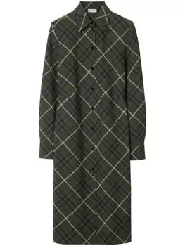 Burberry платье-рубашка в клетку, серый