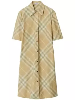 Burberry платье-рубашка в клетку Vintage Check, нейтральный цвет