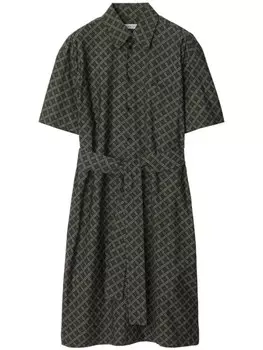 Burberry платье-рубашка в клетку, зеленый