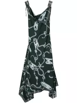 Burberry платье с принтом Knight Hardware, серебристый