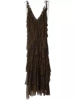 Burberry платье с принтом пейсли, зеленый