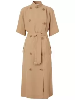 Burberry платье-тренч с короткими рукавами, нейтральный цвет