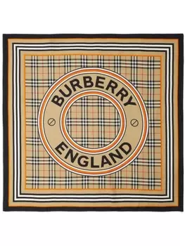 Burberry платок с принтом Montage, нейтральный цвет