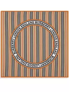 Burberry платок в полоску Icon Stripe с логотипом, нейтральный цвет