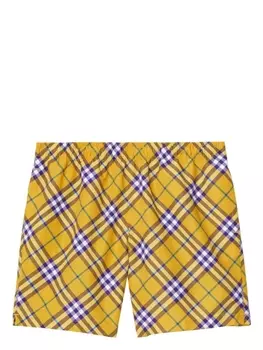 Burberry плавки-шорты в клетку, желтый