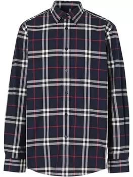 Burberry поплиновая рубашка в клетку Vintage Check, синий