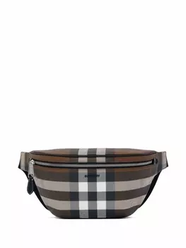 Burberry поясная сумка в клетку, коричневый
