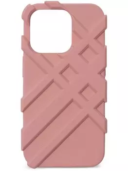 Burberry проверить чехол для iPhone 15 Pro, розовый