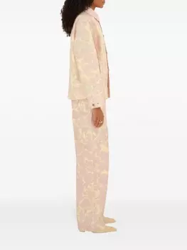 Burberry прямые брюки с цветочным принтом, розовый