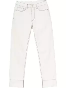 Burberry прямые джинсы с контрастной строчкой, белый