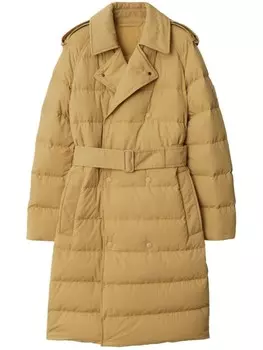 Burberry пуховик длины миди, нейтральный цвет