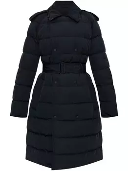 Burberry пуховик с поясом, синий