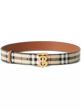 Burberry ремень в клетку, коричневый