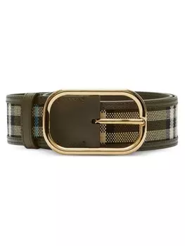 Burberry ремень в клетку Vintage Check, зеленый
