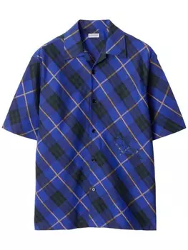 Burberry рубашка Equestrian Knight в клетку, синий