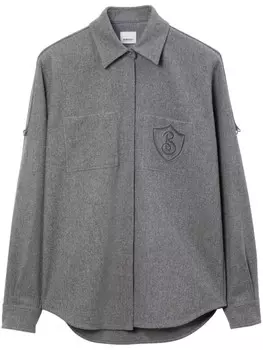 Burberry рубашка Letter с длинными рукавами, серый