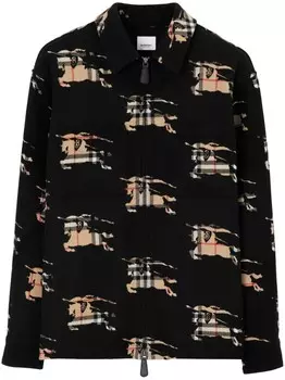 Burberry рубашка на молнии с принтом EKD, черный