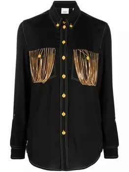 Burberry рубашка с цепочками, черный