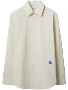 Burberry рубашка с декором Equestrian Knight, белый