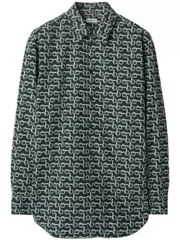 Burberry рубашка с логотипом B, серебристый
