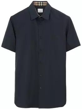 Burberry рубашка с вышитым логотипом, черный