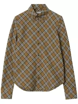 Burberry рубашка в клетку, коричневый