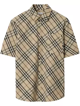 Burberry рубашка в клетку, нейтральный