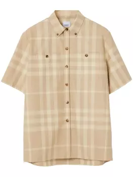 Burberry рубашка в клетку, нейтральный