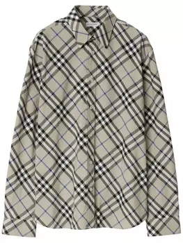 Burberry рубашка в клетку, нейтральный цвет